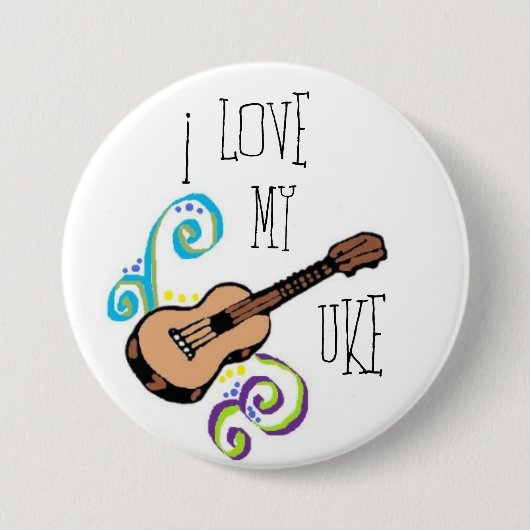 Love My Uke Ronde Button 7,6 Cm (Voorkant)