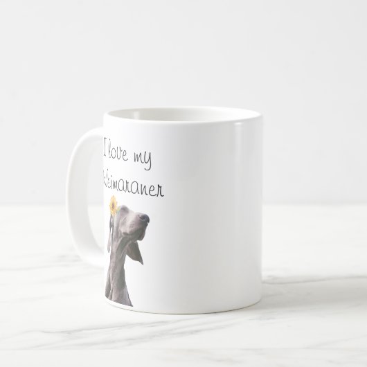 Love My Weimaraner Mok Artistic Sunflower (Voorkant links)