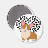 Love My Welsh Corgi Puppy Dog Paw Prints Hart Magneet (Voorkant / Achterkant)