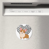 Love My Welsh Corgi Puppy Dog Paw Prints Hart Magneet (Insitu (Vaatwasser))