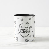 Love My White French Bulldog Pawprint Pattern Mok (Midden)