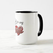 Love My Wife Heart Design Mok (Voorkant rechts)