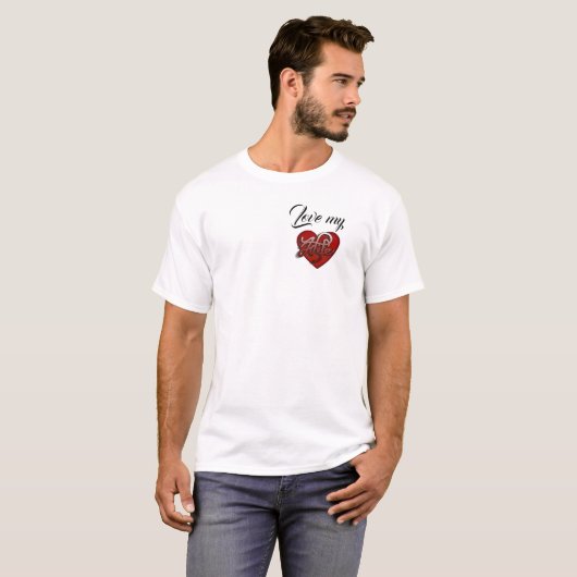 Love My Wife Heart Design T-shirt (Voorkant volledig)