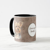 Love My Yorkie Dog Pawprint Mok (Voorkant links)
