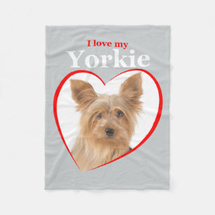 Love My Yorkie Fleece Blanket