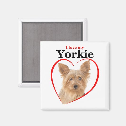 Love My Yorkie Magnet (Voorkant / Achterkant)