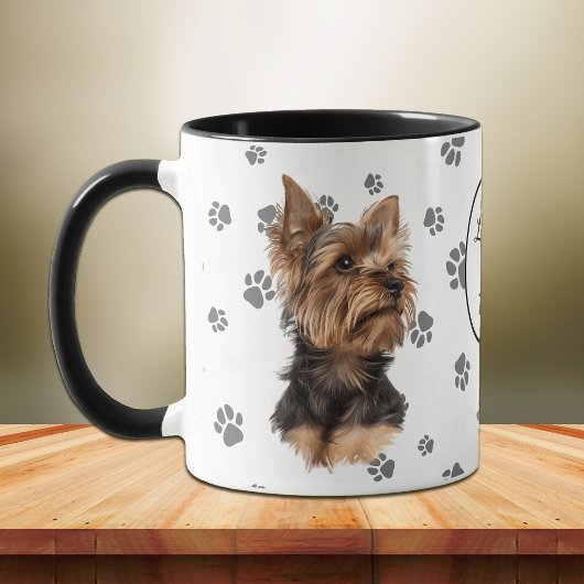 Love My Yorkie Terrier Dog Pawprint Mok