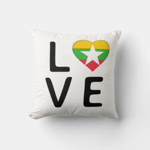 Love - Myanmar Flag Kussen