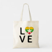 Love - Myanmar Flag Tote Bag (Achterkant)