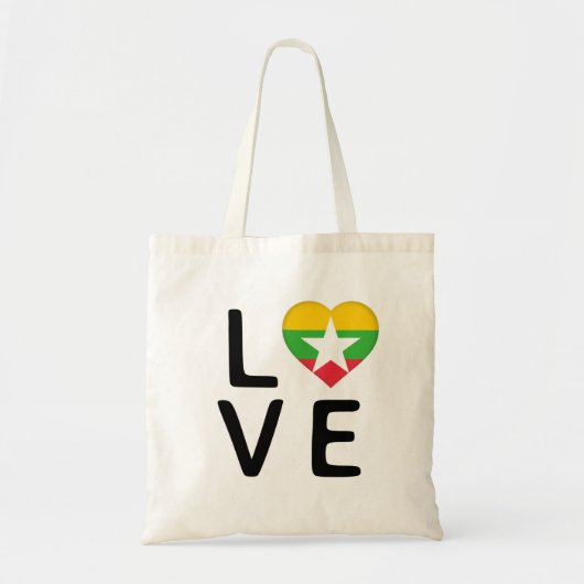 Love - Myanmar Flag Tote Bag (Voorkant)