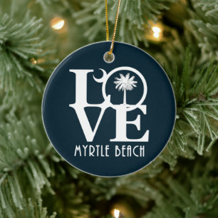 LOVE Myrtle Beach South Carolina Keramisch Ornament