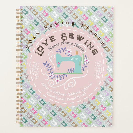 Love Naaimachine Pastel Roze Planner (Voorkant)