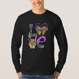 Love Nail Tech Leopard Women Nail Master Sunflower T-shirt
