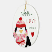 Love NANA Penguin kerstcadeau Keramisch Ornament (Links)