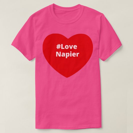 Love Napier Hashtag Heart T-shirt (Design voorkant)
