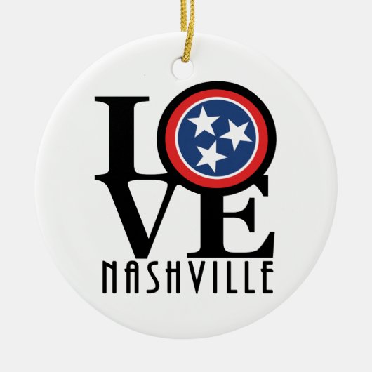 LOVE Nashville Keramisch Ornament (Voorkant)