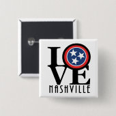 LOVE Nashville Vierkante Button 5,1 Cm