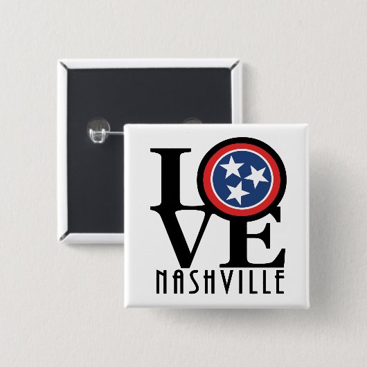 LOVE Nashville Vierkante Button 5,1 Cm (Voorkant /achterkant)