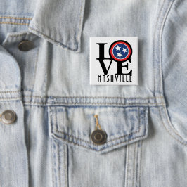 LOVE Nashville Vierkante Button 5,1 Cm
