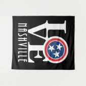 LOVE Nashville (witte tekst) Wandkleed (Voorkant (horizontaal))