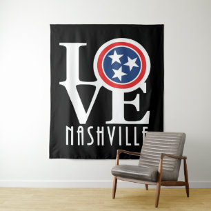 LOVE Nashville (witte tekst) Wandkleed