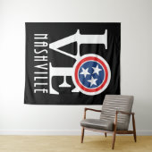 LOVE Nashville (witte tekst) Wandkleed (In Situ (horizontaal))