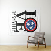 LOVE Nashville (zwarte tekst) Wandkleed (In Situ (horizontaal))