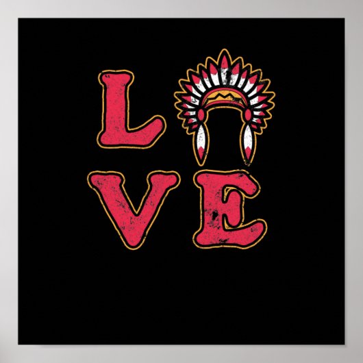Love Native Proud Native American Day Support Poster (Voorkant)