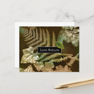 Love Natuur Ferny Leaf Print Feestdagenkaart