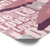 Love Natuur gestileerde roze varenbladeren Poster (Hoek)