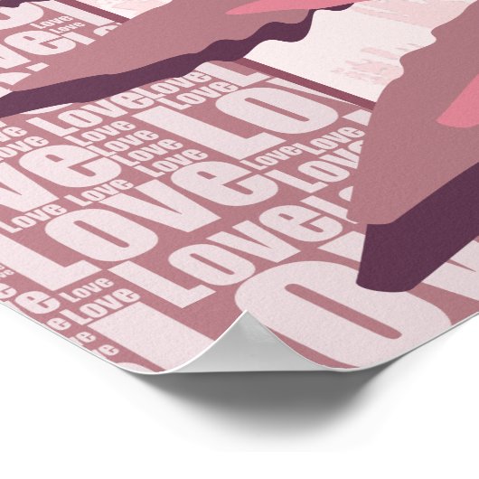 Love Natuur gestileerde roze varenbladeren Poster (Hoek)