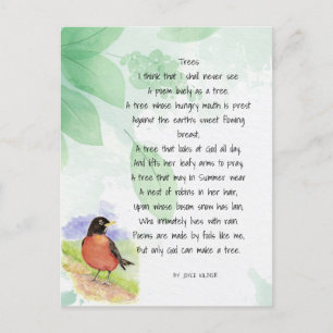 Love Natuur Inspirerend Poem Trees Kilmer Briefkaart