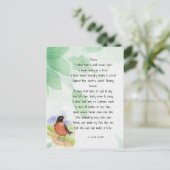 Love Natuur Inspirerend Poem Trees Kilmer Briefkaart (Staand voorkant)