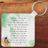 Love Natuur Inspirerend Poem Trees Kilmer Sleutelhanger (Achterkant)