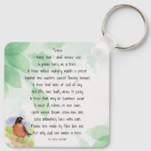 Love Natuur Inspirerend Poem Trees Kilmer Sleutelhanger (Achterkant)