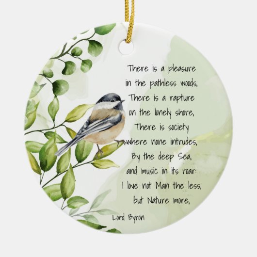 Love Natuur Inspirerend Quote Lord Byron Keramisch Ornament (Voorkant)
