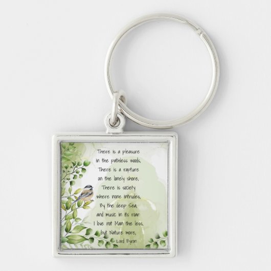 Love Natuur Inspirerend Quote Lord Byron Keycha Sleutelhanger (Voorkant)