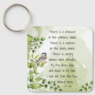 Love Natuur Inspirerend Quote Lord Byron Sleutelhanger