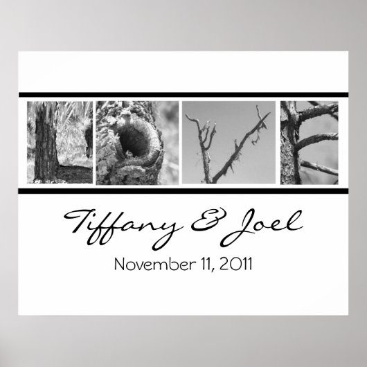 Love:Natuur Wedding Poster met namen en datum (Voorkant)