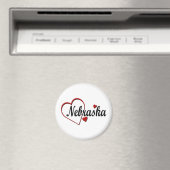 Love Nebraska Hearts Magneet (Insitu (Vaatwasser))