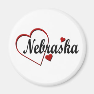 Love Nebraska Hearts Magneet
