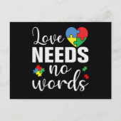 Love Needs No Words Autism Aankondigingskaart (Voorkant)