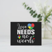 Love Needs No Words Autism Aankondigingskaart (Staand voorkant)