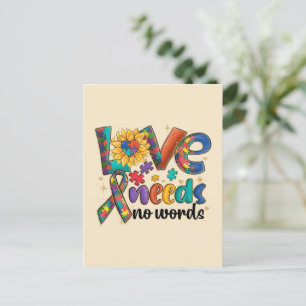 Love Needs No Words Autism Briefkaart