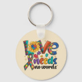Love Needs No Words Autism Sleutelhanger (Voorkant)