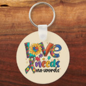 Love Needs No Words Autism Sleutelhanger (Voorkant)