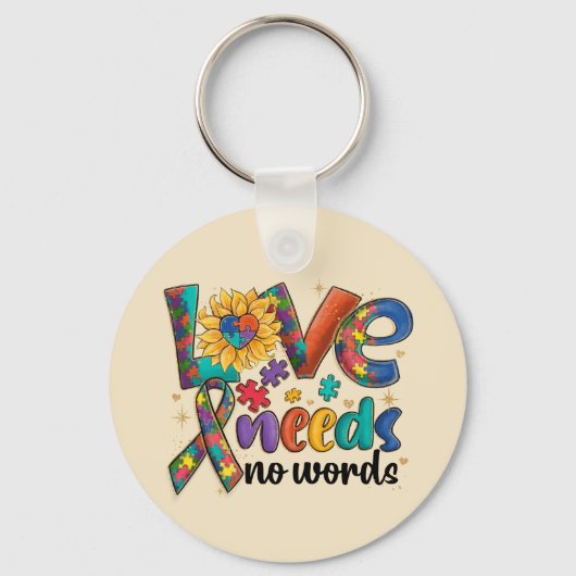 Love Needs No Words Autism Sleutelhanger (Achterkant)