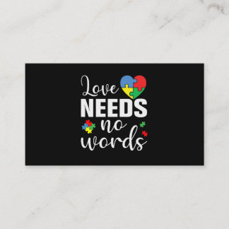 Love Needs No Words Autism Visitekaartje
