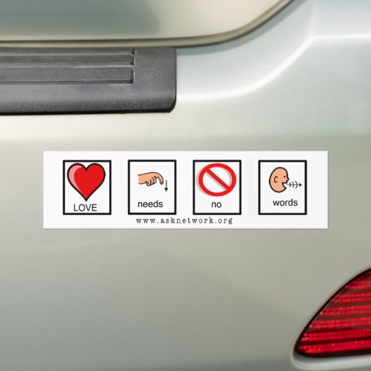 Love Needs No Words Bumpersticker (Op auto)