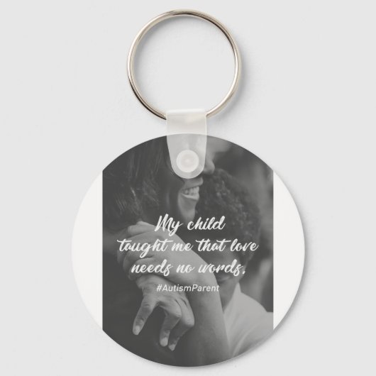 Love Needs No Words Support Autism Sleutelhanger (Voorkant)